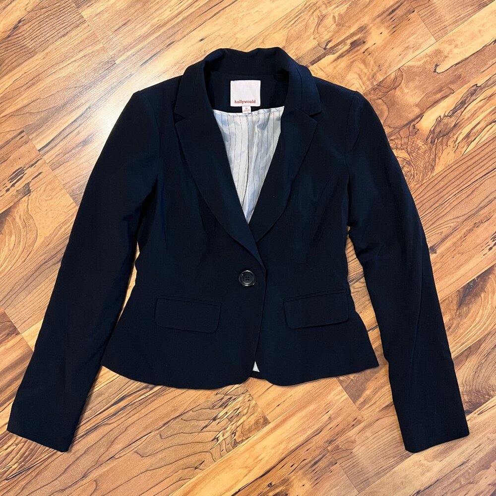 Womens Hollywould Black Dress Jacket Blazer Size M